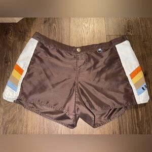 Vintage Y2K Roxy Women's Board Shorts Low Rise Brown Logo Size 7